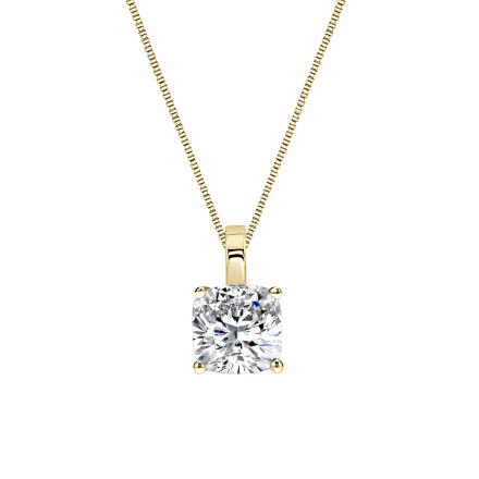 Natural Diamond Classic Solitaire Pendant Cushion-cut 0.75 ct. tw. (H-I, SI1-SI2) 18k Yellow Gold