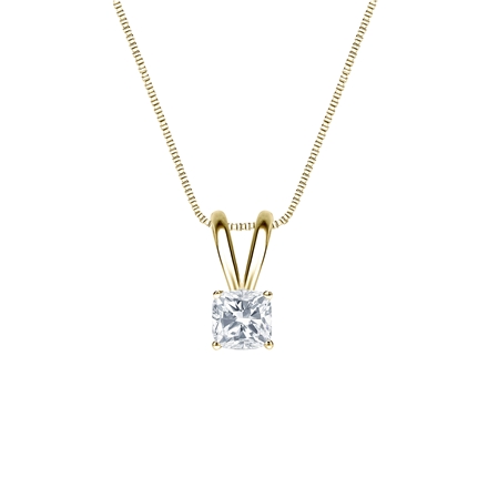 Natural Diamond Solitaire Pendant Cushion-cut 0.31 ct. tw. (I-J, I1-I2) 18k Yellow Gold 4-Prong Basket