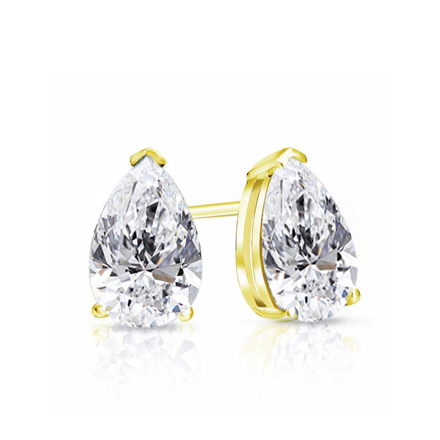 Lab Grown Diamond Studs Earrings Pear 0.75 ct. tw. (D-E, VS) in 14k Yellow Gold V-End Prong