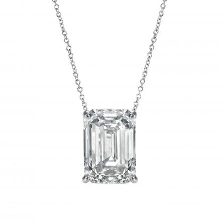 Lab Grown Diamond Solitaire Pendant Emerald 1.50 ct. tw. (H-I, VS) Available variations 1.50 ct to 2.00 ct in 14k White Gold 4-Prong Basket