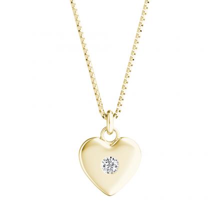 Heart Diamond Pendant 0.03 ct. tw. (H-I, I1-I2) in 14K Yellow Gold