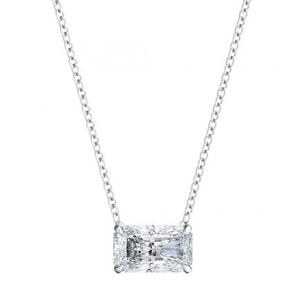 Certified Lab Grown Diamond Solitaire Pendant Radiant 2.10 ct. tw. (H-I, VS) in 14k White Gold