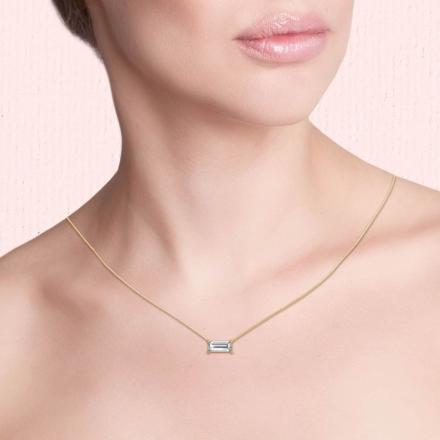 Lab Grown Diamond Solitaire Pendant Baguette 0.50 ct. tw. (G-H, VS1-VS2) in 14k Yellow Gold