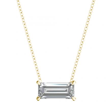 Certified Lab Grown Diamond Solitaire Pendant Baguette 1.00 ct. tw. (H-I, VS) in 14k Yellow Gold