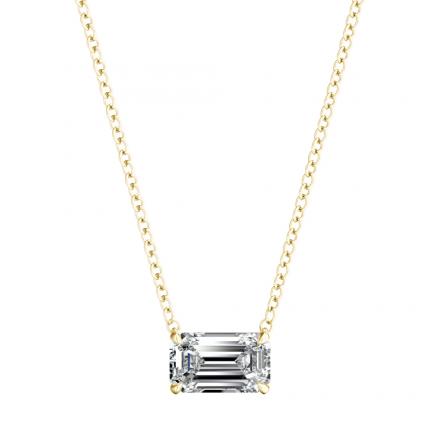 Lab Grown Diamond Solitaire Pendant Emerald 0.50 ct. tw. (E-F, VS1-VS2) in 14k Yellow Gold