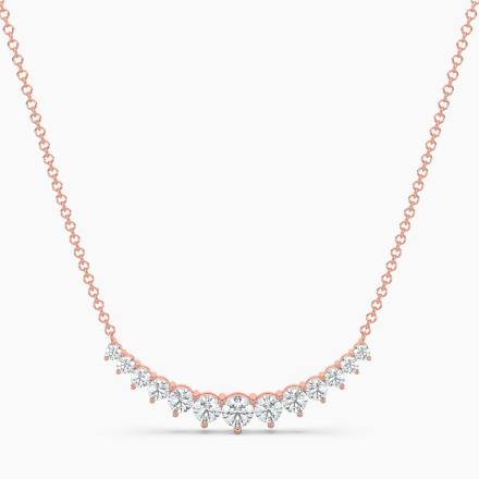 Lab Diamond Graduated Smile Necklace (9.80ct. tw.) in 14K Rose Gold