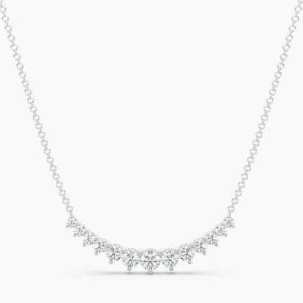 Lab Diamond Graduated Smile Necklace (9.80ct. tw.) in 14K White Gold