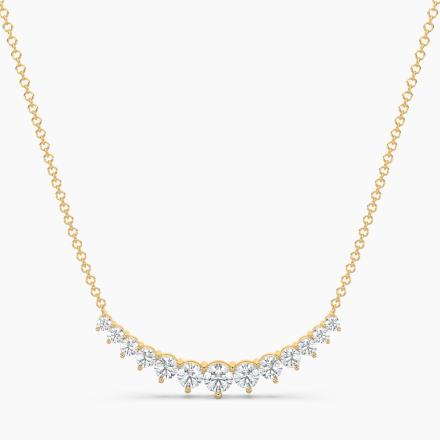 Lab Diamond Graduated Smile Necklace (9.80ct. tw.) in 14K Yellow Gold