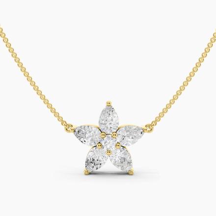 Floral Round and Pear Lab Grown Diamond Fashion Pendant (1.09 ct. tw.)