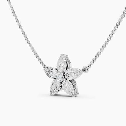 Floral Round and Pear Lab Grown Diamond Fashion Pendant (0.60 ct. tw.)