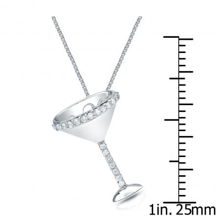 diamond martini glass necklace