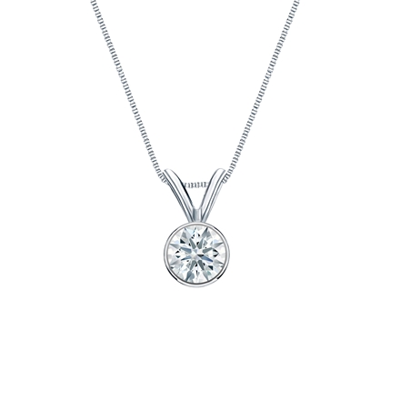 Natural Diamond Solitaire Pendant Hearts & Arrows-cut 0.31 ct. tw. (F-G, VS2, Ideal) Platinum Bezel