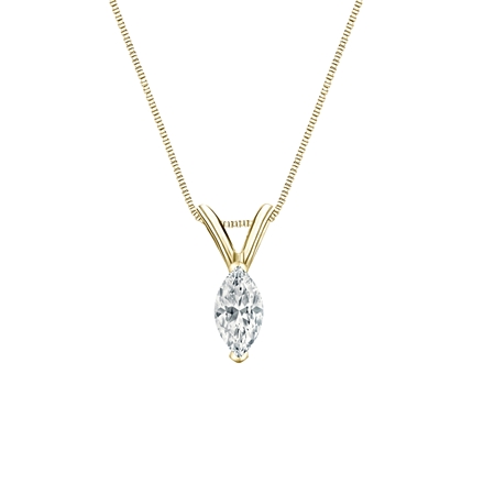 Natural Diamond Solitaire Pendant Marquise-cut 0.25 ct. tw. (G-H, VS1-VS2) 18k Yellow Gold V-End Prong
