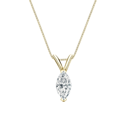 Natural Diamond Solitaire Pendant Marquise-cut 0.38 ct. tw. (G-H, VS2) 14k Yellow Gold V-End Prong