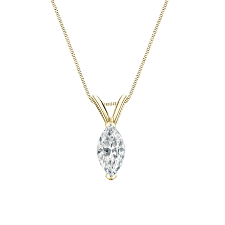 Natural Diamond Solitaire Pendant Marquise-cut 0.50 ct. tw. (H-I, SI1-SI2) 18k Yellow Gold V-End Prong