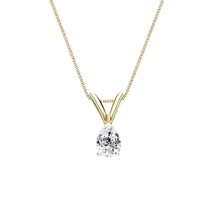 Solitaire Diamond Pendant Pear-Cut 0.25 ct. tw. (I-J, I1-I2) in 14K Yellow Gold