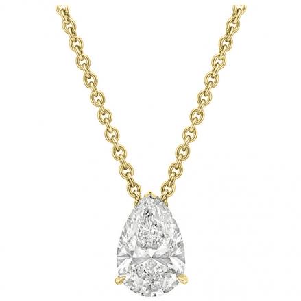 IGI Certified Lab Grown Diamond Solitaire Pendant Pear-Cut 1.60 ct. tw. (H-I, VS) in 14K Yellow Gold