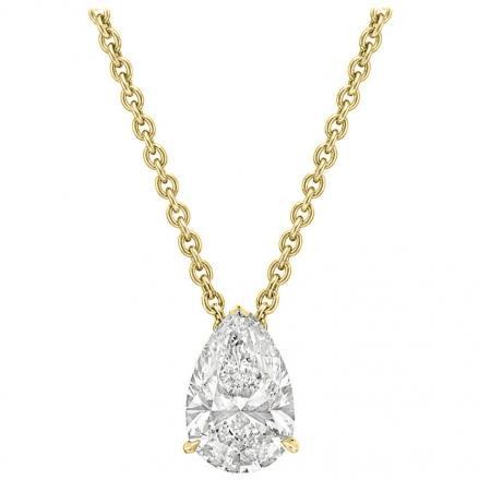 Lab Grown Diamond Solitaire Pendant Pear-Cut 1.60 ct. tw. (H-I, VS) in 14K Yellow Gold