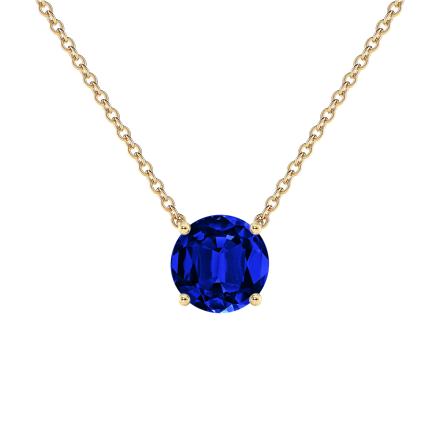 Lab Grown Gemstone Blue Sapphire Pendant Round 0.25 ct. tw. 14k Yellow Gold 4-Prong