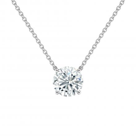 Lab Grown Diamond Solitaire Floating Pendant Round 1.00 ct. tw. (G-H, VS-SI) 14k White Gold 4-Prong