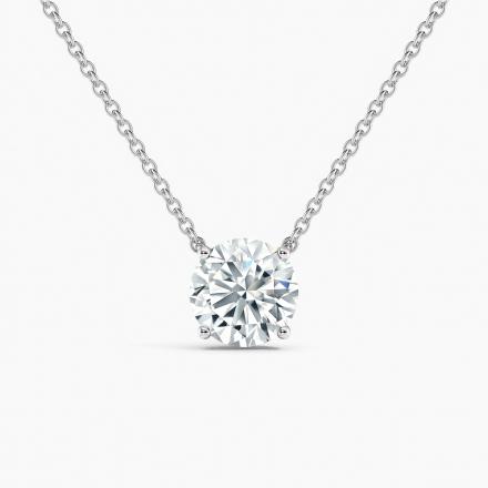 Lab Grown Diamond Solitaire Floating Pendant Round 1.00 ct. tw. (G-H, VS-SI) 14k White Gold 4-Prong