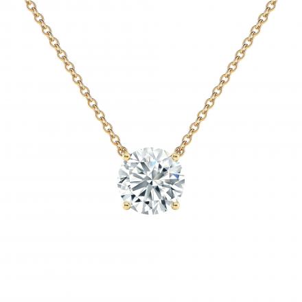 Lab Grown Diamond Solitaire Floating Pendant Round 0.75 ct. tw. (G-H, VS-SI) 14k Yellow Gold 4-Prong