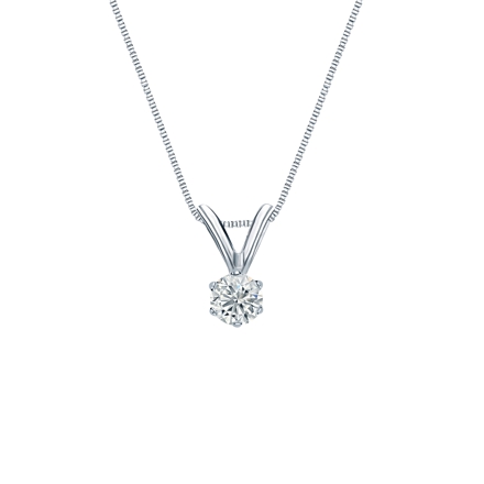 14k White Gold 6-Prong Basket Certified Round-Cut Diamond Solitaire Pendant 0.13 ct. tw. (G-H, SI1)