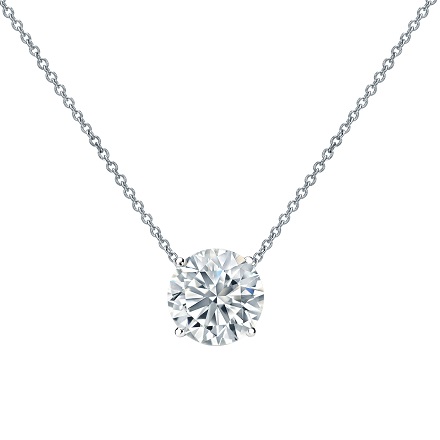 Natural Diamond Solitaire Pendant Round-cut 0.50 ct. tw. (H-I, SI1-SI2) 14k White Gold 4-Prong