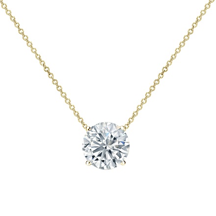 Natural Diamond Solitaire Pendant Round-cut 0.31 ct. tw. (H-I, SI1-SI2) 14k Yellow Gold 4-Prong
