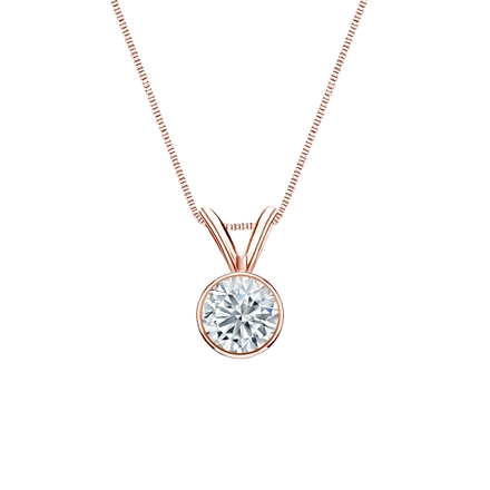 Natural Diamond Solitaire Pendant Round-cut 0.38 ct. tw. (H-I, SI1-SI2) 14k Rose Gold Bezel