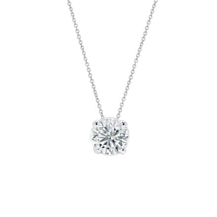 Lab Grown Diamond Solitaire Pendant Round 0.50 ct. tw. (E-F, SI1-SI2) in 14K White Gold 4-Prong