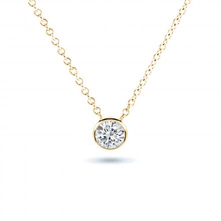 18k Yellow Gold 4-Prong Basket Certified Round-Cut Diamond Solitaire Pendant 0.50 ct. tw. (E-F, I1-I2)