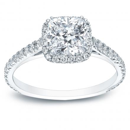 Cushoin-Cut Halo Engagement Ring 1.50 ct. tw. In 14K White Gold
