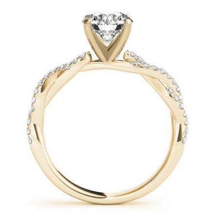 1ctw Twisted Moissanite and Diamond Engagement Ring 1/5ct TDW In 14K Yellow Gold