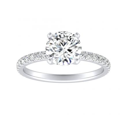 Vintage Engagement Ring 2.00Ct Round White Solitaire Diamond Real 14K White Gold 