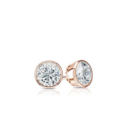 Natural Diamond Stud Earrings Round 0.25 ct. tw. (I-J, I1-I2) 14k Rose Gold Bezel