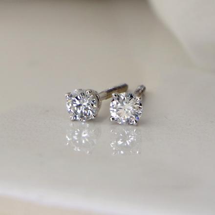 .25 Carat Diamond Stud Earrings, SI2 14K White Gold