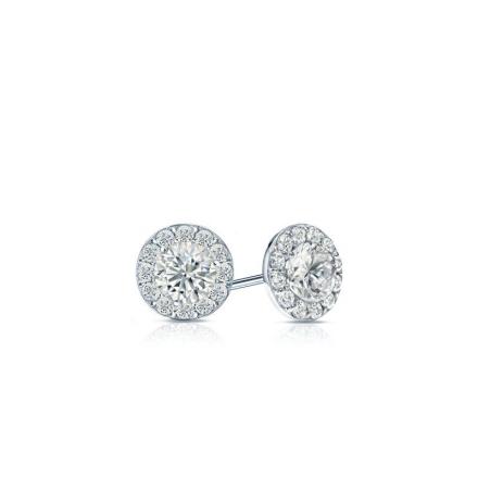 Natural Diamond Stud Earrings Round 0.25 ct. tw. (G-H, SI2) Platinum Halo