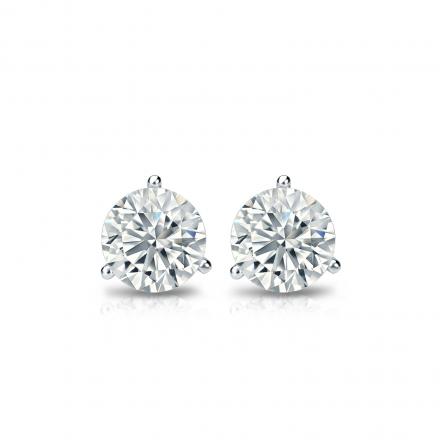 1 ctw Round Near-Colorless Lab Grown Diamond Three Prong Martini Single Stud  Earring - Grownbrilliance