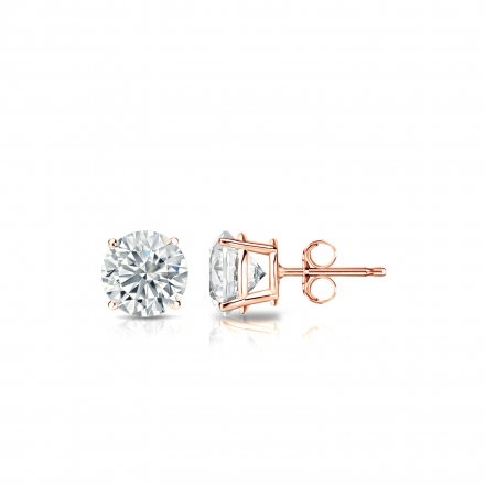 Lab Grown Diamond Studs Earrings Round 0.40 ct. tw. (D-E, VVS-VS) in 14k Rose Gold 4-Prong Basket