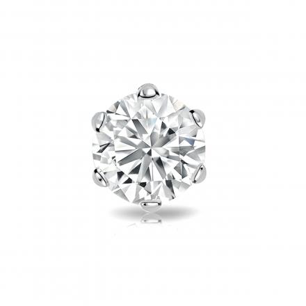 IGI Certified 0.50 cart Round Lab Grown Diamond Single Stud Earring in Platinum 6-Prong Setting (F-VVS1)
