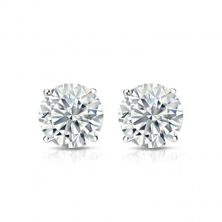 Lab Grown Diamond Stud Earrings Round 0.75 ct. tw. (D-E, VVS) 14k White  Gold 4-Prong Basket 