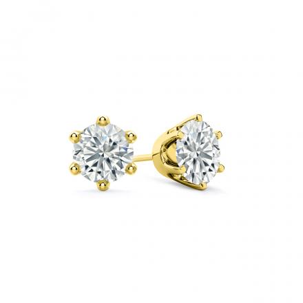 Natural Diamond Stud Earrings Round 2.00 ct. tw. (G-H, VS1-VS2) 14k Yellow Gold Crown