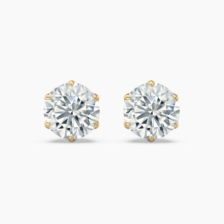 Lab Grown Diamond Stud Earrings Round 2.00 ct. tw. (F-G, SI) in 14k Yellow Gold  Crown