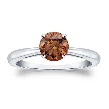 Certified Platinum 4-Prong Brown Diamond Solitaire Ring 0.75 ct. tw. (Brown, SI1-SI2)