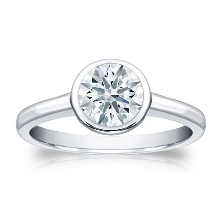 Natural Diamond Solitaire Ring Hearts & Arrows 1.00 ct. tw. (H-I, I1-I2) Platinum Bezel