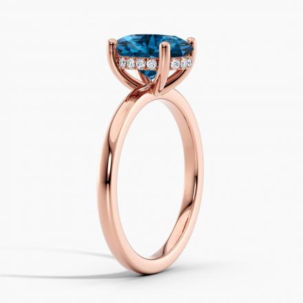 Lab Grown Diamond Hidden Halo Engagement Ring Oval 0.50 ct. (Blue, VS-SI) in 14k Rose Gold