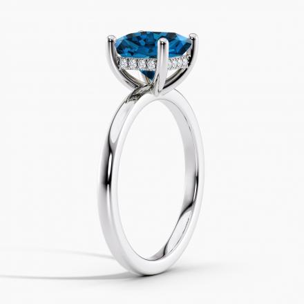 Lab Grown Diamond Hidden Halo Engagement Ring Princess 0.50 ct. (Blue, VS-SI) in 14k White Gold
