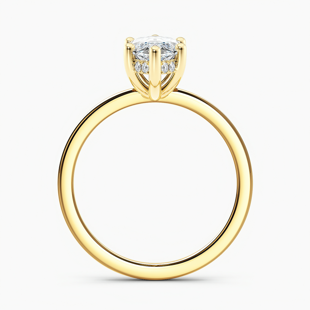 Certified Lab Grown Diamond Hidden Halo Engagement Ring Marquise 1.00 ct. (I-J, VS1-VS2) in 14k Yellow Gold