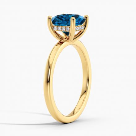 Lab Grown Diamond Hidden Halo Engagement Ring Princess 0.50 ct. (Blue, VS-SI) in 14k Yellow Gold